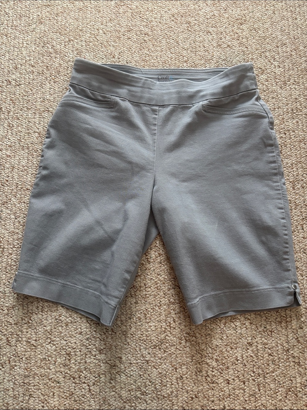 croft & barrow Light Gray Women's Knit Bermuda Shorts